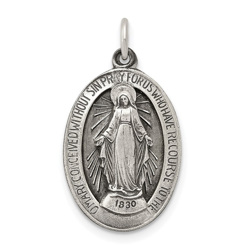 Sterling Silver Antiqued Miraculous Medal