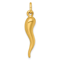 Sterling Silver Gold-tone Italian Horn Pendant