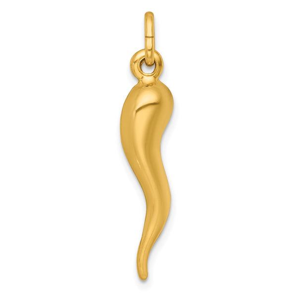Sterling Silver Gold-tone Italian Horn Pendant