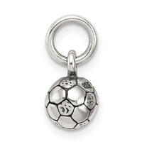 Sterling Silver Antiqued Soccer Ball Char