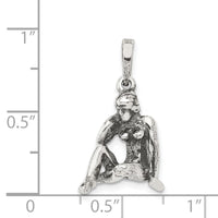 Sterling Silver Antiqued Virgo Zodiac Pendant