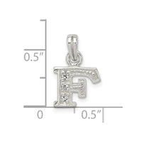 Sterling Silver CZ Letter F Initial Pendant