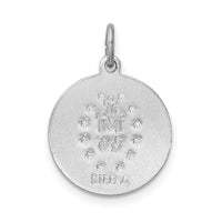 Sterling Silver Platinum-plated Polished Epoxy Miraculous Medal Pendant