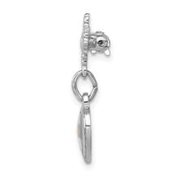 Sterling Silver Platinum-plated Polished Heart w/ Epoxy Mustard Seed Pin