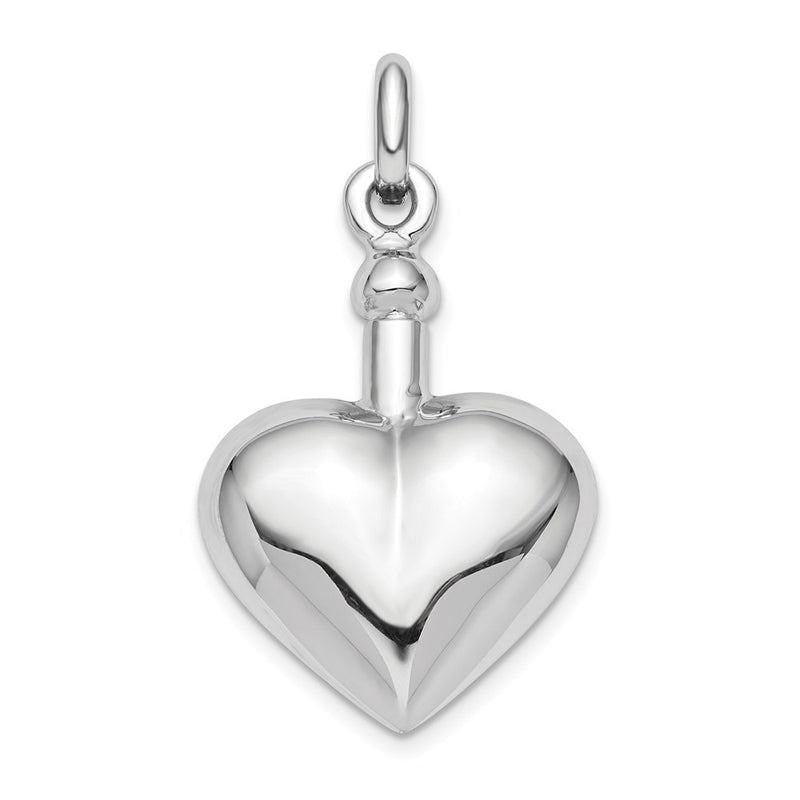 Sterling Silver RH-plated Polished Screw Top Ash Holder Pendant