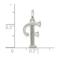 Sterling Silver Polished Glitter Enamel Letter F Initial Charm