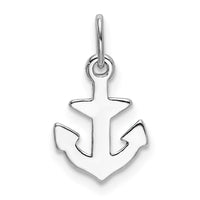 Sterling Silver Rhod-plated Polished Anchor Charm