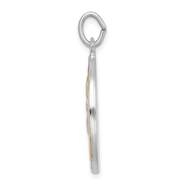 Sterling Silver Platinum-plated & Gold-tone St. Anthony Medal Pendant