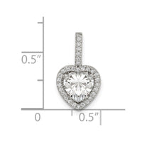 Sterling Silver CZ Heart Chain Slide