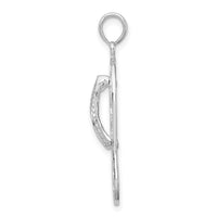 Sterling Silver Rhodium-plated 3D Cut-out Turtles Flip-flop Pendant