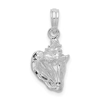 Sterling Silver Rhodium-plated Polished 3D Conch Pendant