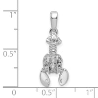 Sterling Silver Polished 3D Moveable Lobster Pendant