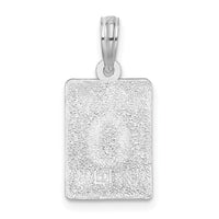 Sterling Silver Rhodium-plated Polished 0 Mile Marker Key West Pendant