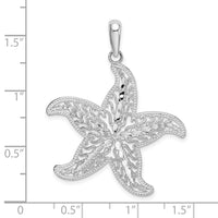 Sterling Silver Polished Filigree Starfish Pendant