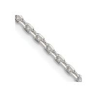 Sterling Silver 2mm Beveled Oval Cable Chain w/4in ext.