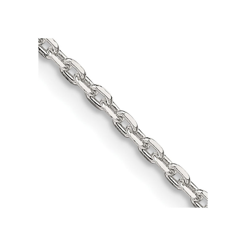 Sterling Silver 2mm Beveled Oval Cable Chain w/4in ext.