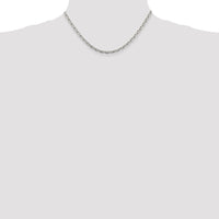 Sterling Silver Rhodium-plated 3.95mm Beveled Oval Cable Chain