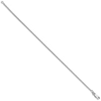 Sterling Silver Rhodium-plated 1.75mm Curb Chain Anklet