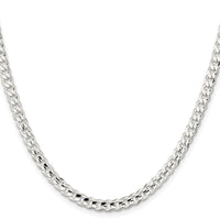 Sterling Silver Rhodium-plated 4.5mm Concave Beveled Curb Chain