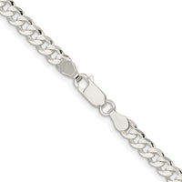Sterling Silver Rhodium-plated 4.5mm Concave Beveled Curb Chain