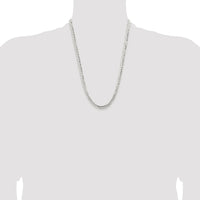 Sterling Silver Rhodium-plated 5.65mm Concave Beveled Curb Chain