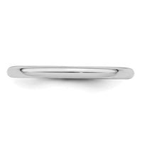 Sterling Silver Rhodium-plated 2mm Comfort Fit Size 4.5 Band