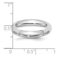 Sterling Silver Rhodium-plated 4mm Comfort Fit Size 11 Band