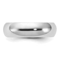 Sterling Silver Rhodium-plated 6mm Comfort Fit Size 6 Band