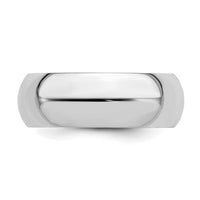 Sterling Silver Rhodium-plated 7mm Comfort Fit Size 4 Band