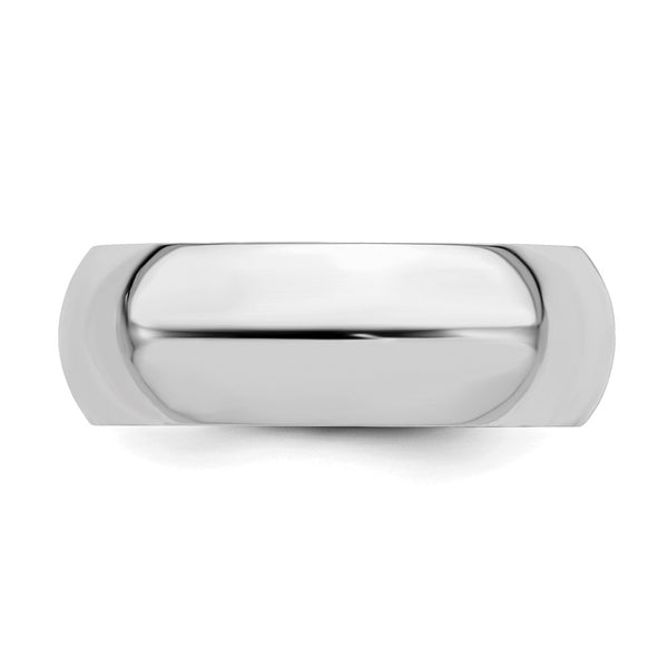 Sterling Silver Rhodium-plated 7mm Comfort Fit Size 4 Band