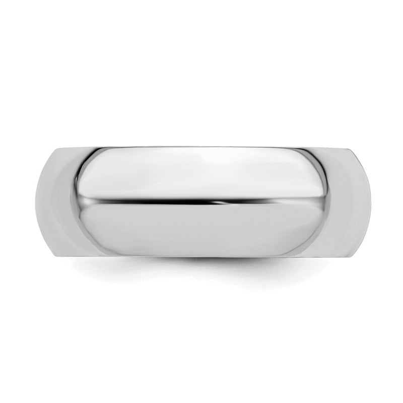 Sterling Silver Rhodium-plated 7mm Comfort Fit Size 4 Band
