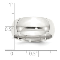 Sterling Silver 8mm Comfort Fit Size 7.5 Band