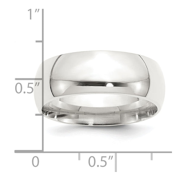 Sterling Silver 8mm Comfort Fit Size 7.5 Band