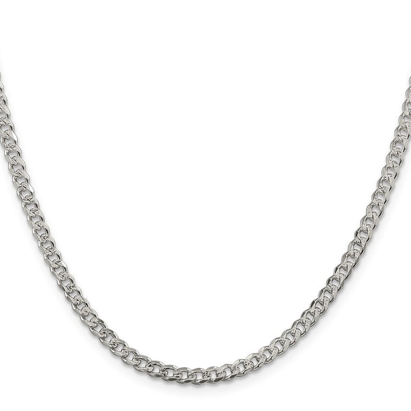 Sterling Silver 3.8mm PavÃ© Curb Chain