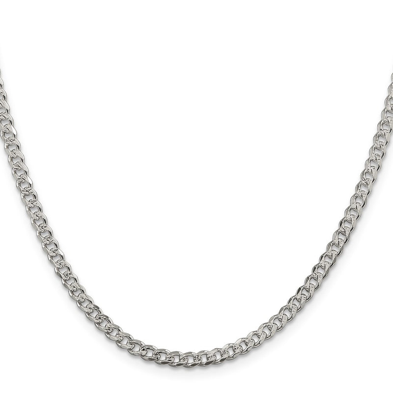 Sterling Silver 3.8mm PavÃ© Curb Chain