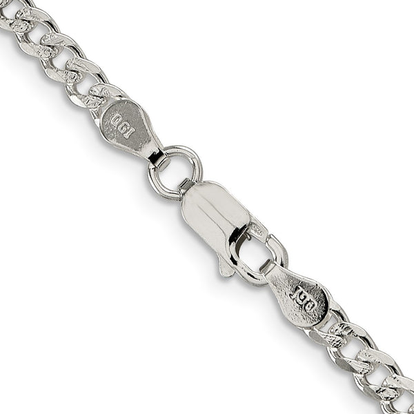 Sterling Silver 3.8mm PavÃ© Curb Chain