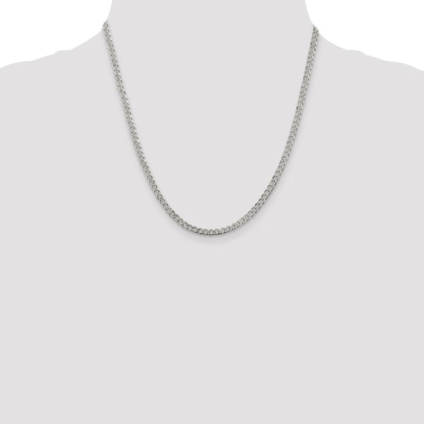 Sterling Silver 3.8mm PavÃ© Curb Chain