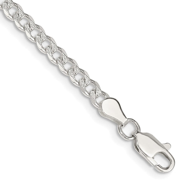 Sterling Silver 3.8mm PavÃ© Curb Chain