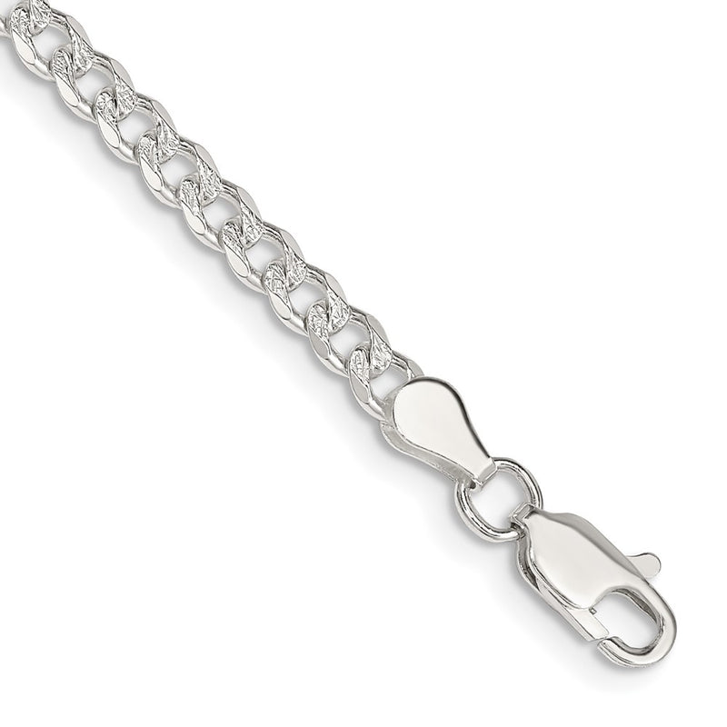 Sterling Silver 3.8mm PavÃ© Curb Chain