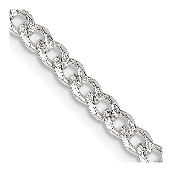 Sterling Silver 3.8mm PavÃ© Curb Chain