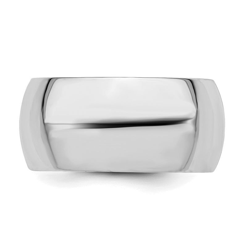 Sterling Silver Rhodium-plated 10mm Comfort Fit Size 12 Band