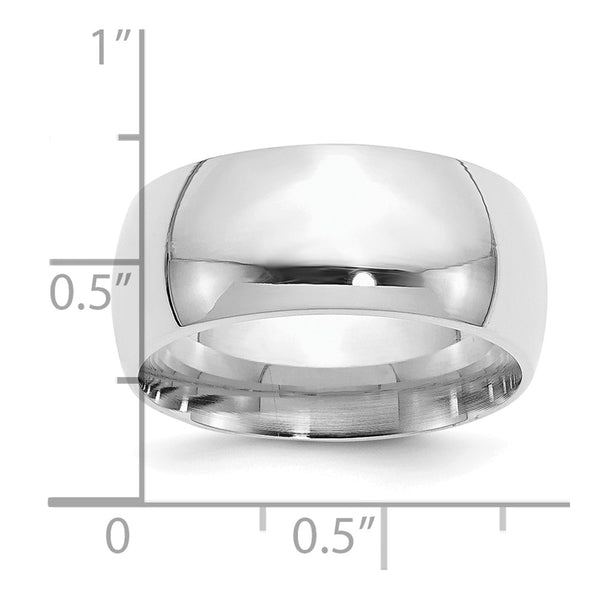 Sterling Silver Rhodium-plated 10mm Comfort Fit Size 12 Band
