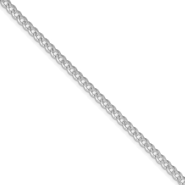 Sterling Silver Rhodium-plated 3.8mm PavÃ© Curb Chain