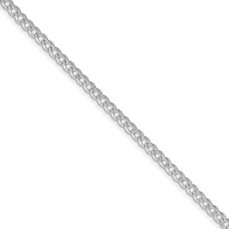 Sterling Silver Rhodium-plated 3.8mm PavÃ© Curb Chain