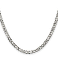 Sterling Silver 4.5mm PavÃ© Curb Chain