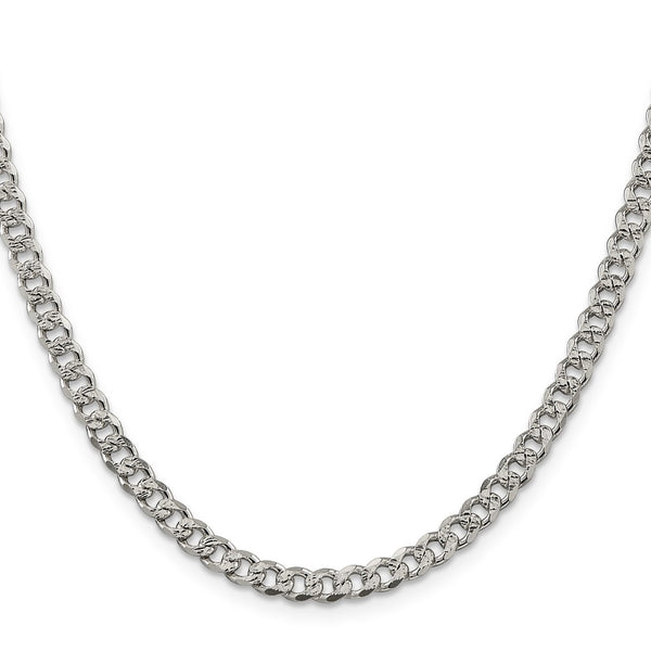 Sterling Silver 4.5mm PavÃ© Curb Chain