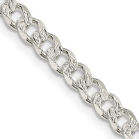 Sterling Silver 4.5mm PavÃ© Curb Chain