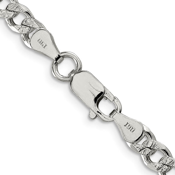 Sterling Silver 5.5mm PavÃ© Curb Chain