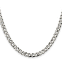 Sterling Silver Rhodium-plated 5.5mm PavÃ© Curb Chain