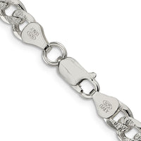 Sterling Silver 7mm PavÃ© Curb Chain